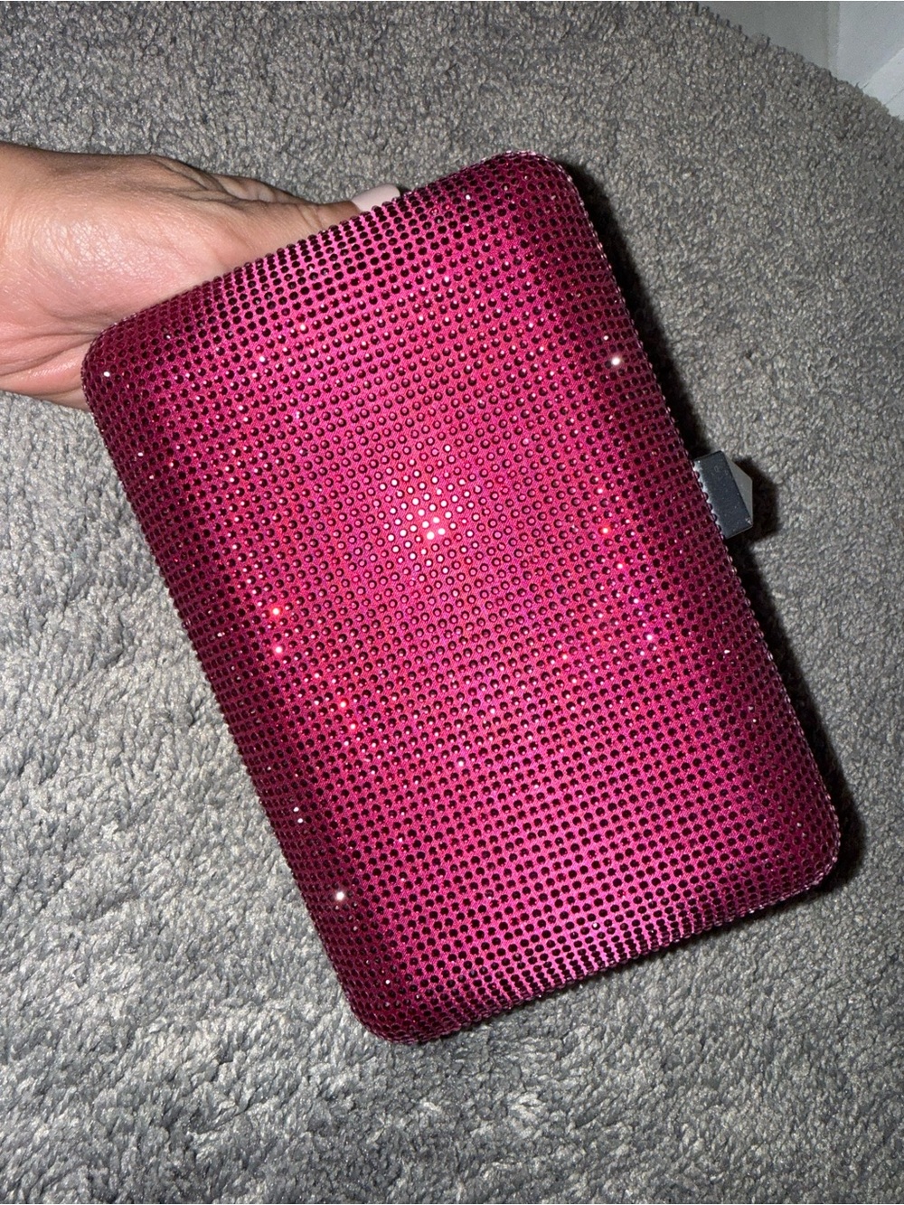 Express Hot Pink Rhinestone Clutch